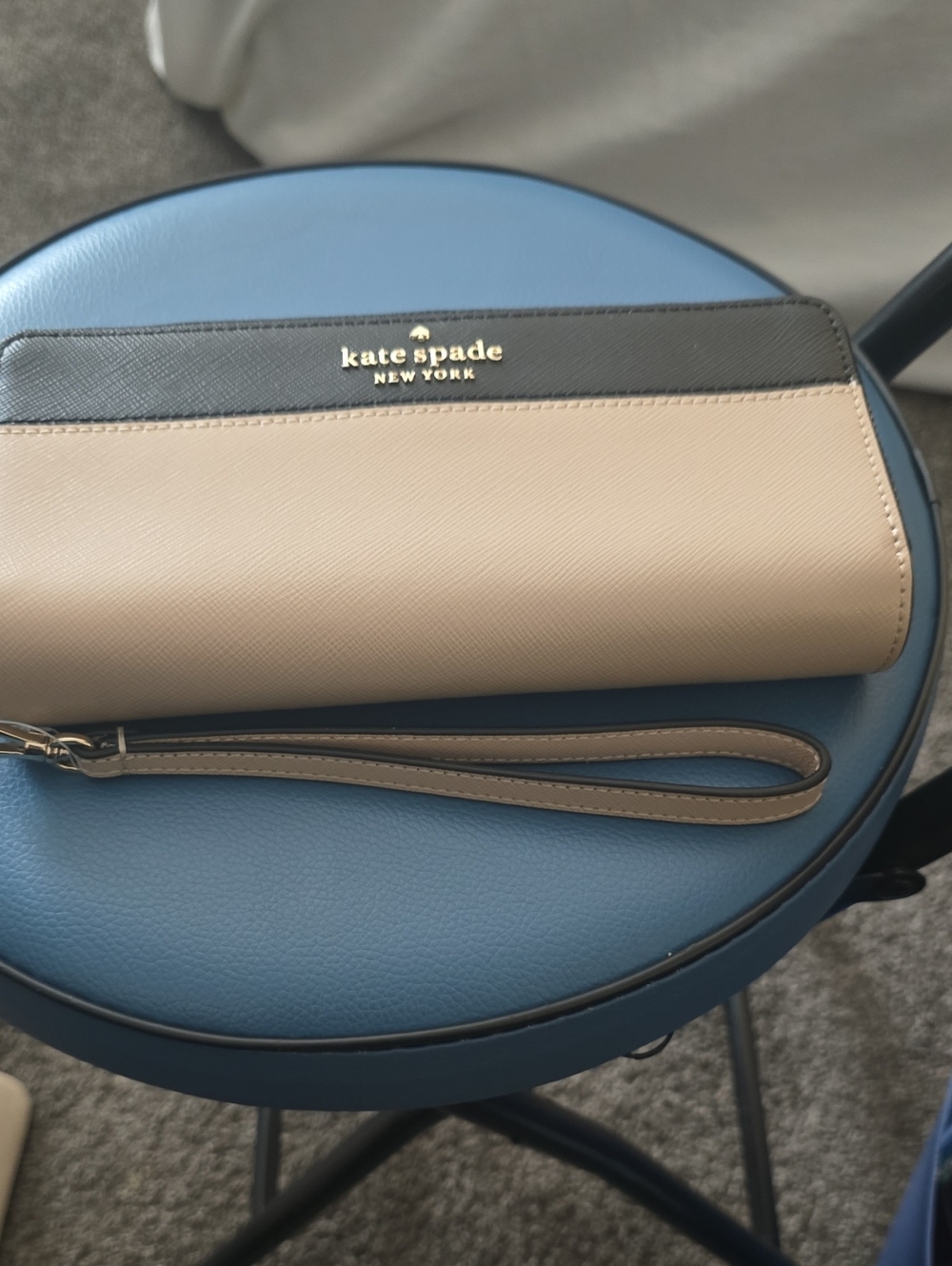 kate spade Two-Tone Beige and Black Wristlet Clutch